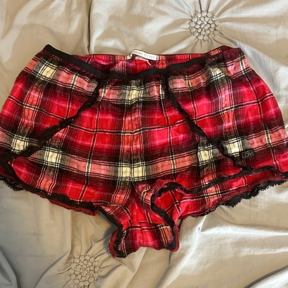 Victoria's Secret Red and Black Plaid Shorts